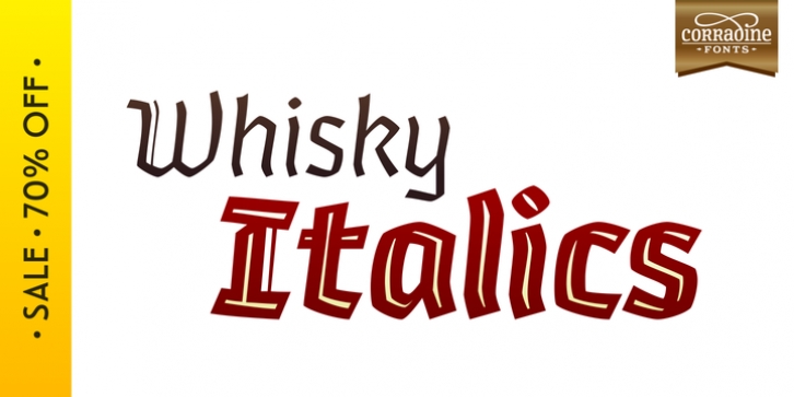 Whisky Italics font preview