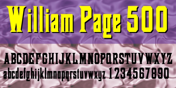 William Page 500 font preview