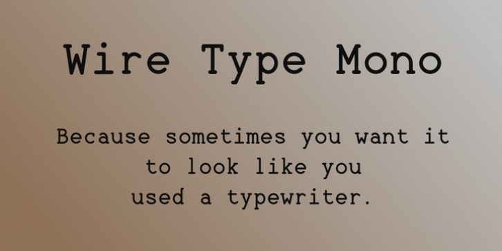 Wire Type Mono font preview