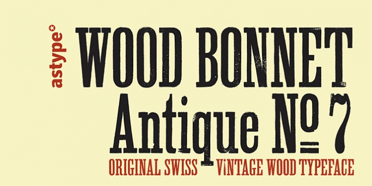 Wood Bonnet Antique No.7 font preview