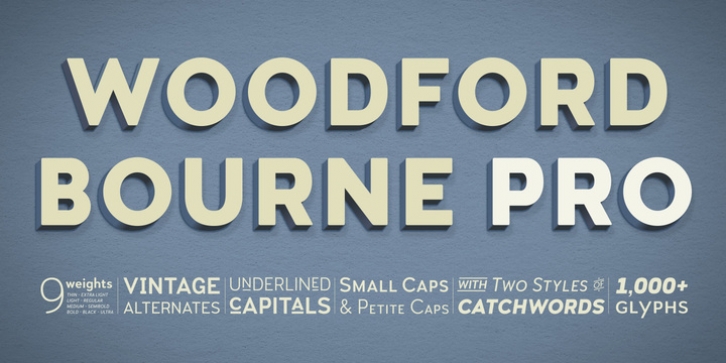 Woodford Bourne PRO font preview