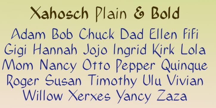 Xahosch font preview