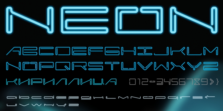 XCLV Neon font preview