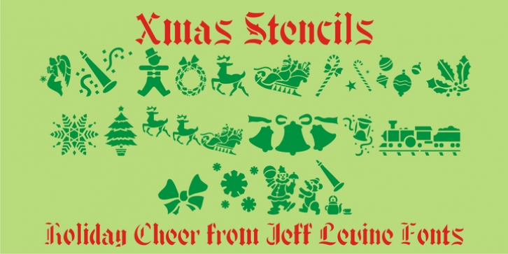 Xmas Stencils JNL font preview