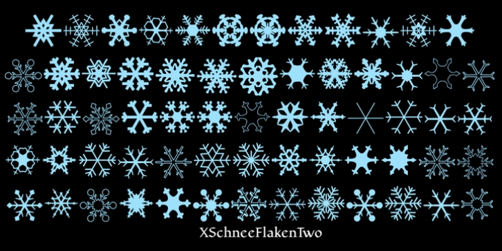 XSchnee Flaken font preview