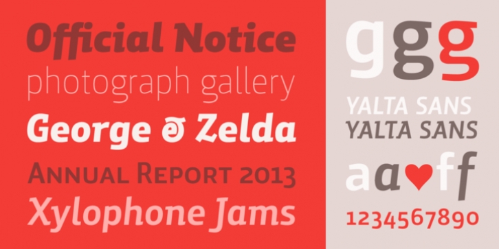 Yalta Sans Pro font preview