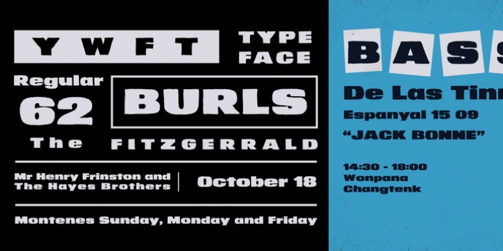 YWFT Burls font preview