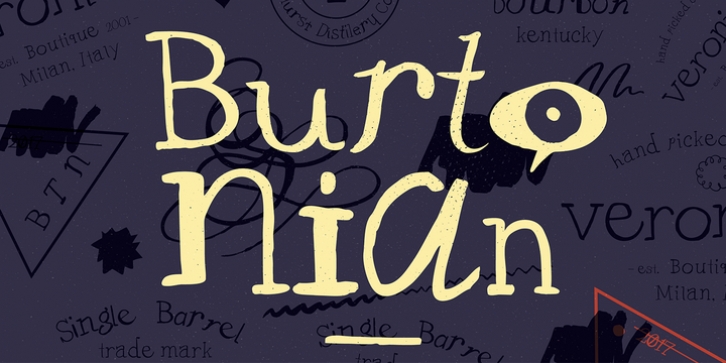 YWFT Burtonian font preview