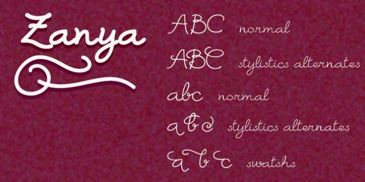 Zanya font preview