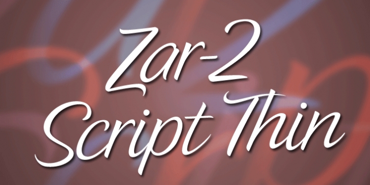 Zar2 Script Thin font preview