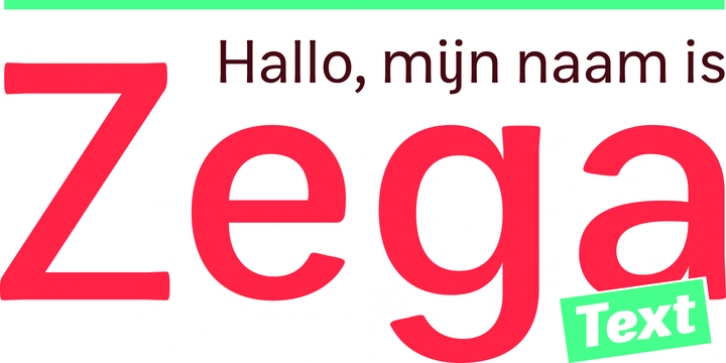 Zega Text font preview