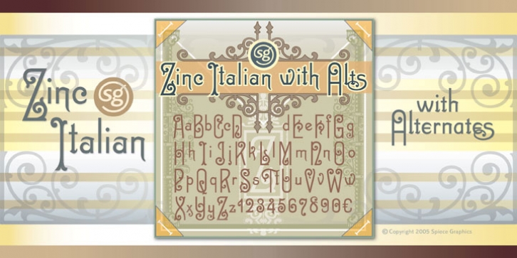 Zinc Italian SG font preview