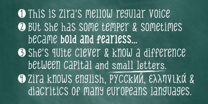 Zira font preview
