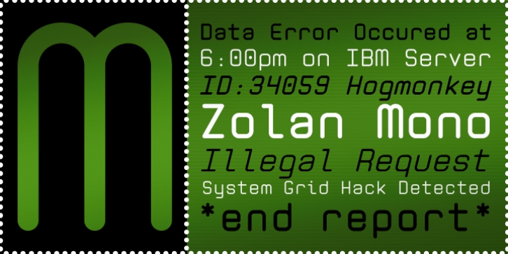 Zolan Mono BTN font preview