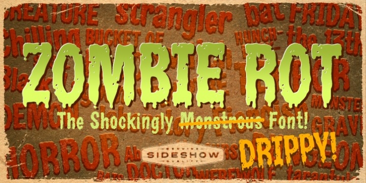Zombie Rot Drippy font preview