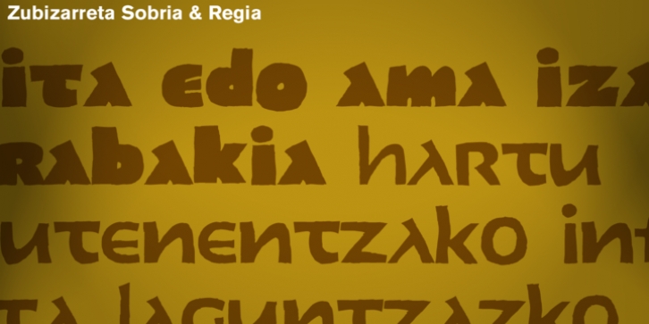 Zubizarreta font preview