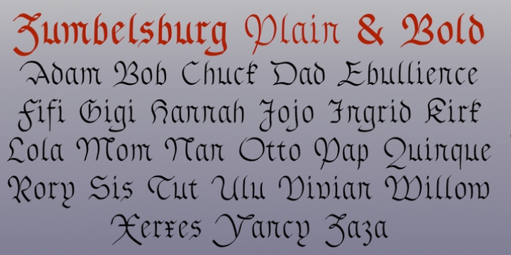 Zumbelsburg font preview